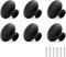 UEPOA 6 Stück Möbelknöpfe Schwarz, 30MM Rund Schubladengriffe Vintage Schubladenknöpfe Set Metall Schubladenknopf Schrankknöpfe mit Schraubenfür Schrank Schublade Küche