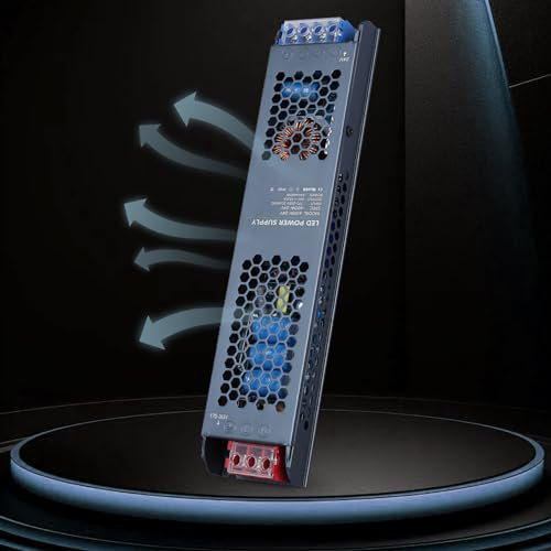 YOODI Trasformatore 220V 24V, 400W Alimentatore LED 16,6A Driver, Ultra Fino Tensione Costante AC 220V a DC 24V, Power Supply Bassa Tensione per Strisce Luci Lampada