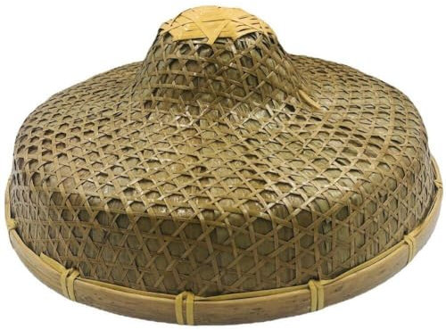 Sombrero De Arroz Chino, Sombrero De Bambú Oriental, Gorro Cónico Asiático, Sombrero De Granjero De Arroz para Pesca, Gorro De Jardín De Cono De Paja para Protección Solar De Verano