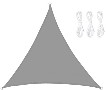 Anlising Vela Ombreggiante Triangolare con 3 Corda Antivento, Tenda a Vela Impermeabile, 2Mx2Mx2M,Protezione Anti Raggi UV Tenda a Vela,Tenda da Sole per Esterno,per Giardino,Balcone,Terrazza(Grigio)