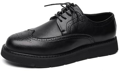KYOESCAI Anzugschuhe Herren Klassischer Business Brogue Derby Oxford Hochzeit Schuhe Schnürschuh,Schwarz,40 EU