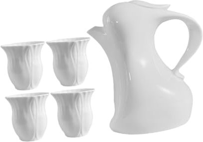 PHENOFICE 1 Set Bollitore Per Latte in Ceramica Tazze Da Tè Pomeridiane Macchina Per Il Tè Teiera Con Fiori Brocca D'acqua Porta Acqua Da Cucina Distributore D'acqua Da Cucina Bianca