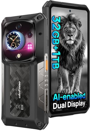 Ulefone Armor 28 Ultra AI Rugged Smartphone 5G 32GB+1TB, Dimensity 9300+ 6.67” AMOLED+1.04” Sub-Screen 50MP Triple Camera+64MP Night Vision 10600mAh 120W Dual SIM IP68 Waterproof Gaming Phone WIFI7 UK
