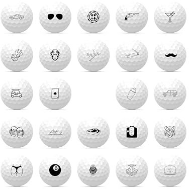 MYNT Premium Golfbälle mit 24 verschiedenen Motiven für Männer - Perfektes Golfgeschenk zum Geburtstag Vatertag Herrentag Männertag Ambition.Tour - Gentlemen Edition (24 Golfbälle)