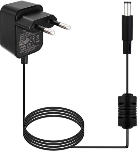 HOEREV Fuente de alimentación para pedal de guitarra, 9 V CC, cable de alimentación 1 A, 1000 mA, punta negativa para pedal de guitarra (9 V1A), UE
