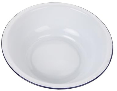 Uonlytech Vintage Jug and Bowl Set Bathroom Enamel Large Capacity Mixing Bowl with Versatile Retro Design Easy to Clean White Enamel Basin for Kitchen and Bathroom Use