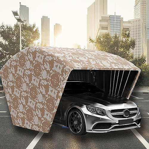 Car Sun Shade Cover, Semi-Automatic Car Tent Garage, All-Weather Mobile Carport, Heavy Duty Carport Canopy, Stainless Steel Material
