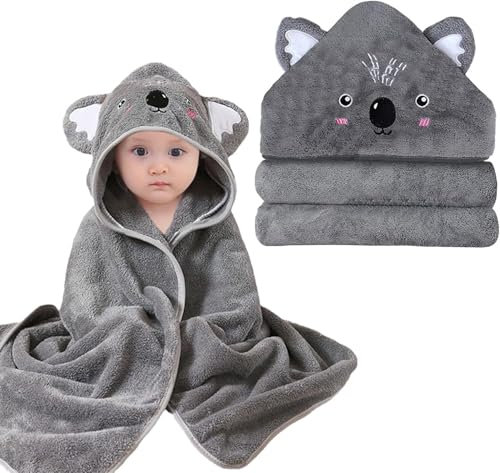 Shengruili Baby Handtuch Kapuze,80X80cm Kapuzenhandtuch Baby,Super Saugfähig Kleinkinder Badetücher,Baby Badetuch Set,Badetücher Kapuzenhandtuch,Kuscheliges Babyhandtuch,Badetuch mit Kapuze