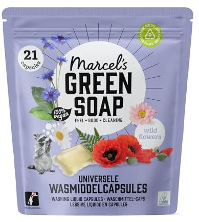 Marcel's Green Soap Washing Liquid Pods - Laundry Detergent Capsules - 99% biodegradable - 85% less plastic - Recycable