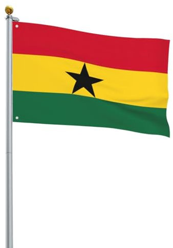 Flagge von Ghana, bedruckt, dekorative Gartenflagge, einseitige Hofflaggen für den Außenbereich, Bauernland, Hof, Rasen-Dekoration