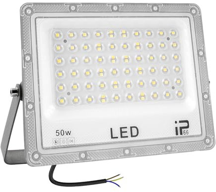 CREATESTAR Projecteur LED Extérieur 50W,6500K Blanc Froid,4916LM Super Lumineux,IP66 Étanche, 72 LEDs,Spot Extérieur pour Jardin, Cour, Garage, Allée, Atelier, Couloir et Éclairage de Sécurité