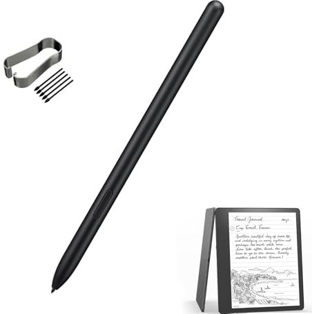 Remplacement pour Kindle Scribe Premium Stylus Pen - Stylet d'adsorption magnétique pour écriture numérique, avec sensibilité à la pression 4096 (Noir)