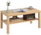 HOMCOM 2-Tier Coffee Table with Storage Shelf, Rectangular Centre Table for Living Room, Home Office, Natural Wood Finish