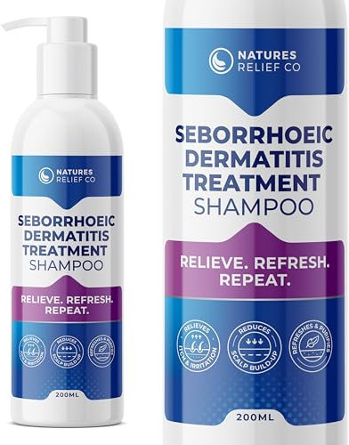 Seborrheic Dermatitis Shampoo | Anti Dandruff Shampoo for Men & Women | Itchy Scalp Treatment with Tea Tree & Salicylic Acid | Natural Antifungal Shampoo for Dry, Sensitive Scalp | 200ml