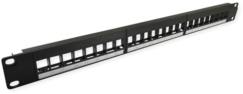 VALUE 19-Keystone-Modulträger, 24 Ports, 1HE, 3-teilig, ungeschirmt, schwarz