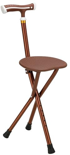 Bastón de Asiento Masculino con una Capacidad de 120 kg, bastón de Asiento Plegable Ajustable a la Altura de la Gran Placa de Asiento de, bastón y Taburete para Adultos y Ancianos
