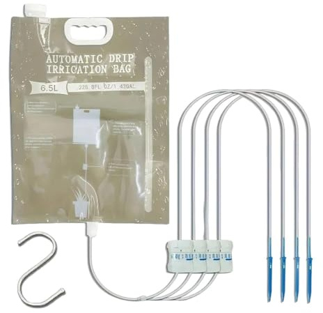 Sacchetti d'acqua per impianti automatici, automatico, 50x34x0.5 cm, macchina annaffiatoio, sacca per irrigazione per piante d'appartamento, con 4 prese, facile da allestire, ideale per le piant