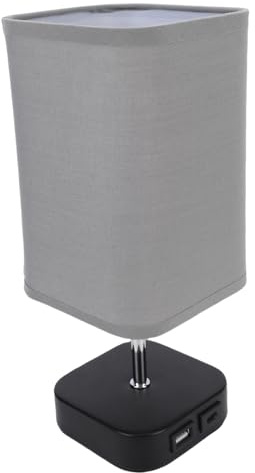 Garosa Lampada da Comodino Lampada da Tavolo Controllo da Scrivania Dimmerabile con USB e Porte di Ricarica di Tipo C 3 Livelli di luminosità E26 Bulbo LED (Plug 220v)
