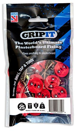Grip it Trade Pack Red 25 Pack 18mm with 30m Screws: FREE DELIVERY