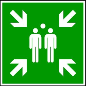 Panneau de point de rassemblement de rassemblement h.klar eN iSO e007 réflecteur 400 x 400 mm