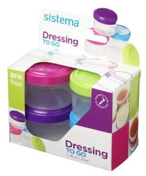 2 X Sistema Pots to Go Dressing, Pack of 4