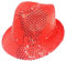 TrendandStylez Pailletten Hut Glitzer Kappe Sylvester Karneval Party 11 Farben (Rot)