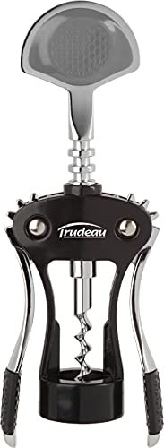 Trudeau Ouvre-bouteilles Tire-bouchon décapsuleur à ailettes Wing Deluxe. Pour déboucher les bouteilles de vin. Avec Deux leviers Anti-dérapantes. Hauteur 19 cm