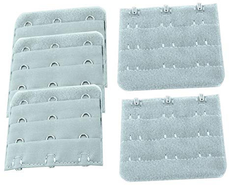 sourcing map Lady 5 Pcs Hook Eye Tape Extension Bra Strap Gray Gray