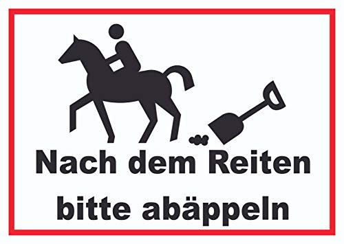 HB-Druck Bitte abäppeln Schild Pferde, Reitplatz A4 (210x297mm)
