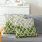 CaliTime Kissenbezüge Kissenhülle Packung mit 2 Cosy Kissenbezügen für Couch Bett Sofa manuell handbemalt bunt geometrischer Gitterkettendruck 45cm x 45cm Hauptgrau Grün Oliv
