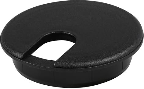 5 Pack Rok Hardware 3 (76mm) Black Round Computer Desk Table Port Wire Cable Cord Organizer Hole Cover Grommet, ROKRG3BLK