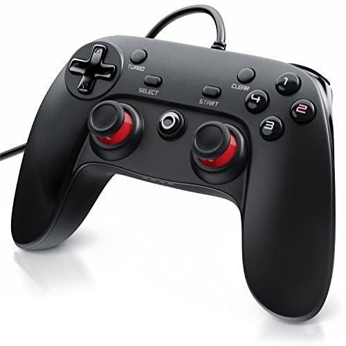CSL - Gamepad für PC - X Controller mit Direct-Input X-Input - Dual Vibration - Turbo-Funktion - Plug and Play - LED-Anzeige - Schwarz