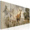 decomonkey Bilder Natur Hirsch 225x90 cm 5 Teilig Leinwandbilder Bild auf Leinwand Wandbild Kunstdruck Wanddeko Wand Wohnzimmer Wanddekoration Deko Tiere Landschaft