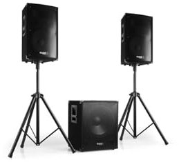 Ibiza Sound - Système sonorisation Complet SUB15A - DISCO12B - 2 Enceintes 12 + Caisson 15 + Câbles - 800W