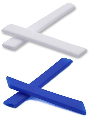 SOODASE Blanco/Azul oscuro Kit de goma de silicona Earsocks de repuesto Para Oakley Split Jacket Marco de gafas de sol