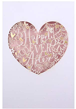 Hallmark Wedding Congratulations Card - Laser-Cut Text in Heart Design
