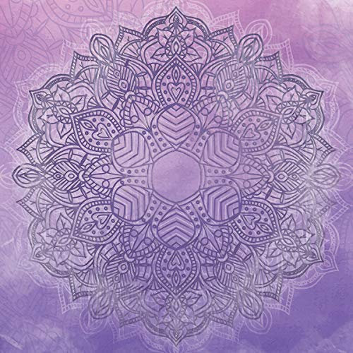Forwall Fototapete Vlies Tapete Wanddeko Mandala Orient - Lila Violett Aquarell Moderne Wanddekoration Wandtapete Vliestapete 13506VEM 104cm x 70,5cm Schlafzimmer Wohnzimmer