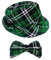 SOUTHSKY Grün Karierter Hut und Fliege,Gentleman Dekoration, Unisex Kostümzubehör für St. Patrick, Sommercamp, Party