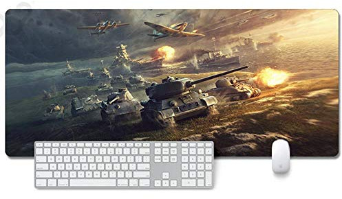 ITBT Mauspad World of Tanks Anime Mauspad Gemütlich Mousepad 900x400mm Mikrofaser Verbessert Geschwindigkeit und Präzision, rutschfest Gummierte Unterseite Waschbar Verschleißfest,Für Desktop PC, R