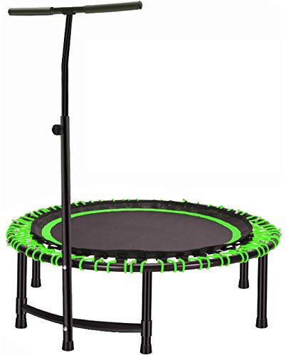 TXTC Stummes Mini-Trampolin, Fitness Trampolin -Rebounder Mit Verstellbarer Armlehne, Kleines Trampoline Für Indoor-Fitness, Die Beste Wahl Für Aerobic-Übungen (Color : Green-45inch)
