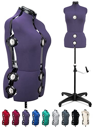 Mannequin-Kleid mit 13 Zifferblättern, weiblicher Stoff, verstellbar, zum Nähen, Schneiderpuppenkörper mit Tri-Pod-Ständer, bis 177,8 cm Schulterhöhe (groß)