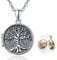 TANGPOET Lebensbaum Medaillon Halskette 925 Sterling Silber Abalone Baum des Lebens Foto Medaillons Kette mit Bild Foto Anhänger Geschenk für Frauen Mädchen Familie