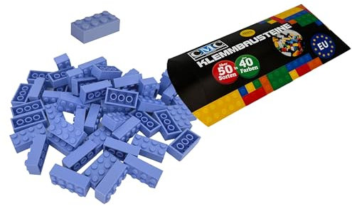 CMC imports 50 Klemmbausteine Bausteine 2x4 Noppen Kompatibel Bricks 8 Noppen freie Auswahl 34 Farben (452 - Lavendel)