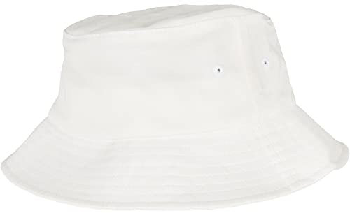Flexfit Unisex Cotton Twill Bucket Hat Kids Hut, White, one Size
