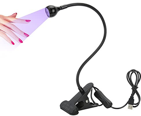 Annadue 395nm UV LED Black Light, Portable Gooseneck Gel Nail Lamp with Clip, LED UV Glue Curing Lamp for UV Gel Nail, Phone Repair, Pet Urine Detection, Resin Art, Blacklight Posters