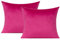 Samt-Kissenbezug, dekorativ, gemütlich, weich, einfarbig, quadratisch, Heimdekor, für Auto, Couch, Sofa, Schlafzimmer, Büro, ca. 45 x 45 cm, pink, 2 Stück