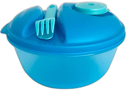 Tupperware to Go ensalada & Go 1,5 L azul turquesa A157 ensalada & Go con cubiertos picnic y taza de aderezo