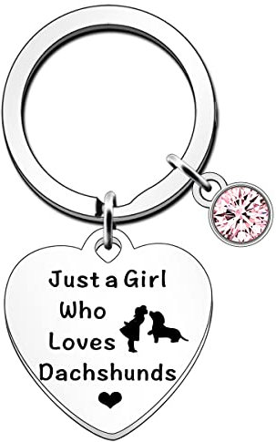 JETTOP Dackel Geschenke für Mädchen Frauen Just A Girl Who Loves Dackel, silber, Einheitsgröße, Lustig