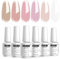 Vishine UV Nagellack,neutrales Gelee Gel Nagellack nude rosa Haut Creme Gel Polieren transparentes Kristall Gel Lack Nail Art Gel 6pcs 8ml C082