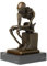 Moritz Bronzefigur Der Denker - Skelett Höhe 14,5 cm 0,9 kg Skulptur Statue Antik Bronze